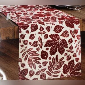 Table Runner,14"x7 "FALL LEAVES ON BURGUNDY/BROWN,ASPEN LEAVES,LP